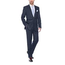 C $52.25 buy it john varvatos usa (sullivan)navy blue,navy striped men's wool suit 4os/32. Verno Men S Classic Fit Navy Blue Pinstripe 2 Piece Suit Jacket And Pants Walmart Com Walmart Com