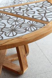 table chandara teck pierre de lave emaillee mobilier de salon table teck pierre de lave