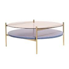 Duotone Coffee Table Round Brass Rose Glass Blue Mosaic Coffee Table Furniture Round Coffee Table