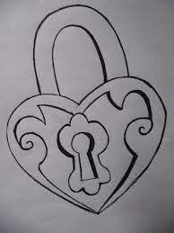 Key And Lock Drawings Simple Tattoo Idea Easy Drawing Ideas Pencil Lock Drawing Easy Drawings Key And Lock Drawing