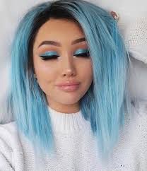 Black And Blue Bob Wig Starry Sky Pastel Blue Shoulder Length Long Straight Bob Synthetic Lace Front Wig In 2020 Blue Black Hair Dark Blue Hair Long Hair Styles