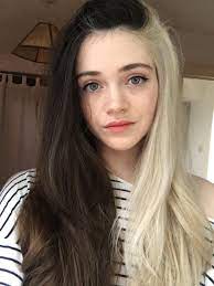 I Did A Root Retouch And Tone On My Split Dye Still Virgin Hair Ft Natural Greys On The Other Side Two Color Hair Split Dyed Hair Split Hair