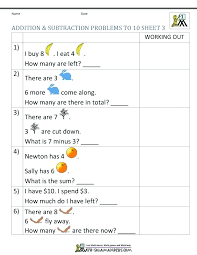 Subtraction Word Problems Worksheet Sumnermuseumdc Org