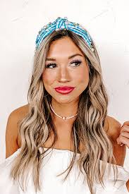 Inspiring Sights Embellished Headband In Blue