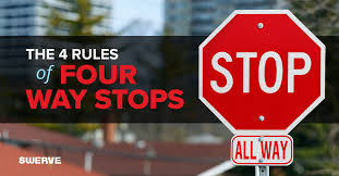 Safety / business signs + labels. The Four Rules Of Four Way Stops Swerve Driving School