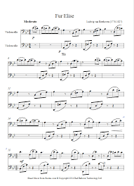 Beethoven Fur Elise Sheet Music For Cello Duet Cello Sheet Music Sheet Music Fur Elise Sheet Music