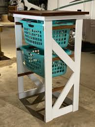 Since we have 4 kids, each of them will have their own laundry basket, then i'll have one for towels, and one for my husband and me. Rustic Farmhouse Style Laundry Hamper Basket Organizer Laundry Room Decor In 2021 Laundry Room Baskets Diy Laundry Basket Laundry Basket Organization