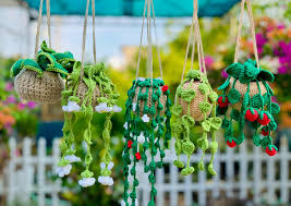 Crochet Hanging Flower Basket