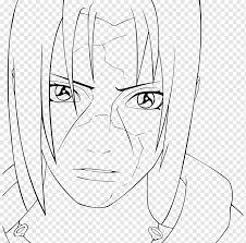 He became an international criminal after murdering his entire clan, sparing only his younger brother, sasuke. Itachi Uchiha Line Art Sasuke Uchiha Drawing Black And White Naruto Angle White Face Png Pngwing