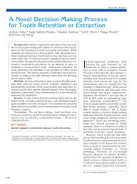 pdf a novel decision making process for tooth retention or