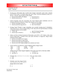 Aug 05, 2021 · soal pts/uts semester 1 (ganjil) kelas 7 smp/mts 2019 lengkap kunci jawaban ini bisa digunakan untuk latihan menghadapi pts semester ganjil 6. Contoh Latihan Soal Soal Matematika Smp Kelas 9 Statistika