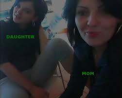 Beautiful Real Life Mother and Daughter Playing on Cam