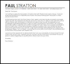 Casino Host Cover Letter Sample Cover Letter Templates Examples