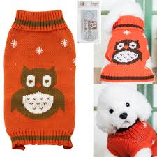 Bolbove Pet Cute Owl Cable Knit Turtleneck Sweater For Small Dogs Cats Holiday Knitwear Cold Weather Outfit