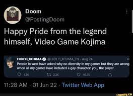 Happy Pride from the legend himself, Video Game Kojima HIDEO _KOJIMA @ @H  DEO KO Aug 24