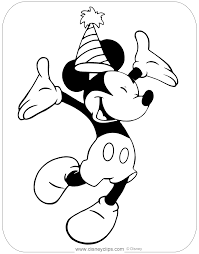 Mickey mouse happy birthday disney. Mickey Mouse Birthday Coloring Pages Disneyclips Com