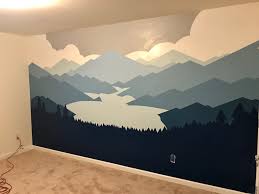 The Wall Mural In The Nursery It Took Me A Couple Days Of Planning And A Full Saturday And 1 2 Sunday To Paint I Think It Came Out Wonderful I M Ex In