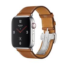 Apple Watch Hermes Gps Cellular 44mm Stainless Steel Case With Fauve Barenia Leather Single Tour Deployment Bu Buy Apple Watch Watch Bands Apple Watch Strap