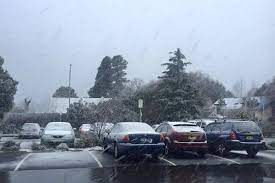 A major road in the snowy. Leura In The Blue Mountains Covered In Snow Abc News Australian Broadcasting Corporation