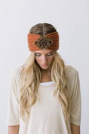 Crystalline Boho Knitted Jeweled Headband Rust By Threebirdnest Sac Bandi Sac Bantlari Orgu
