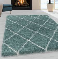 @askebay is here to help. Design Hochflor Teppich Muster Raute Flor Weich Farbe Blau Ebay