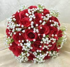 Artificial Silk Flower Red Roses Baby S Breath Flowers Bridal Wedding Bouquet Red Rose Bridal Bouquet Wedding Bridal Bouquets Red Bouquet Wedding