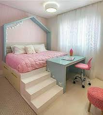 Definitely Space Saving Maybe Put A Small Back On The Desk To Keep The Blankets From Knocking Stuff Off Girl Bedroom Designs Bedroom Design Dream Rooms