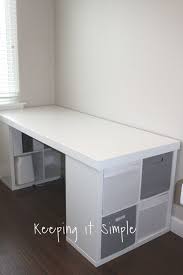 Now we have a nice counter height cutting table with a little mini 6″ area under the top to hide projects and other items i use on a daily basis. 37 Impressive Ikea Desk Hacks The Heathered Nest