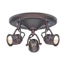 Staircase Hampton Bay 3 Light Antique Bronze Round Base Pinhole Ceiling Fixture Ec4886abz The H Kitchen Lighting Fixtures Track Lighting Kits Light Fixtures