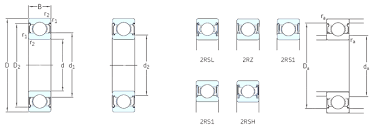 Sigle Row Ball Bearings 607 2rsh Size 7x19x6 Skf Www