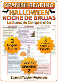 Spanish Reading Passages About Halloween With Worksheets Lecturas De Comprension En Espanol Spanish Reading Reading Passages Reading Comprehension Questions