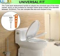 Poignée de rechange universelle pour réservoir de toilettes, levier de  chasse d'eau en métal chromé, ensemble de tige de réparation de chasse  d'eau - ...