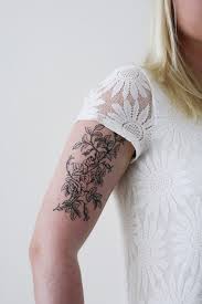 Black And White Floral Tattoo Sleeve Large Black And White Floral Tattoo Floral Tattoo Boho Temporary Tattoos Floral Tattoo Sleeve