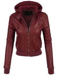 Le3no Womens Faux Leather Bomber Jacket With Fleece Hood Faux Leather Bomber Jacket Faux Leather Bomber Womens Faux Leather