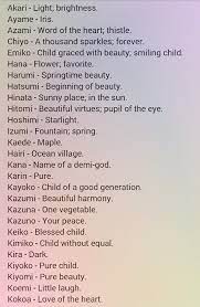 Cute anime names which are unisex. Japanese Girl Names Japanese Names And Meanings Japanese Phrases Japanese Names