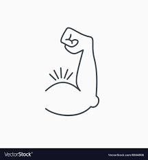 Bodybuilder drawing at paintingvalley com explore collection of. Biceps Muscle Icon Bodybuilder Strong Arm Sign Vector Image Strong Arms Arm Drawing Line Art Drawings