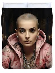 Sinead O'Connor 2 Round Beach Towel by Mark Ashkenazi