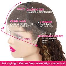 Amazon.com : Aveiyce Highlight Ombre HD Transparent 13x4 Lace Front Wigs  Human Hair 180% Density Honey Blonde 4/27 Deep Wave Lace Front Wigs for  Black Women Frontal Curly Wig Pre Plucked with