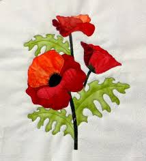 Bow Poppy Block Flower Applique Patterns Flower Quilts Applique Quilts