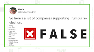 President donald j trump in wellington, oh. Verify Fake List Of Companies To Boycott Over Trump Re Election Donations Spreads Online Abc10 Com