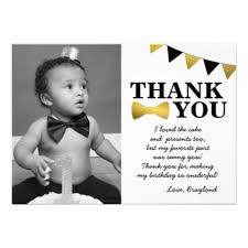 1st Birthday Thank You Gift Ideas Mr Onederful Black And Gold Thank You Card Zazzle Com Birthday Thank You Cards Thank You Cards Thank You Gifts