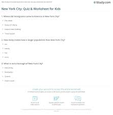You can use this swimming information to make your own swimming trivia questions. New York City Quiz Worksheet For Kids Study Com