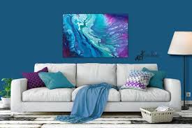 Teal Navy Blue Purple Oversized Wall Art Canvas Abstract Etsy Purple Living Room Feminine Office Decor Turquoise Living Room Decor