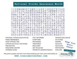 National Stroke Awareness Day Wednesday S Words Stroke Prevention Word Search Stroke Awareness Stroke Prevention Prevention