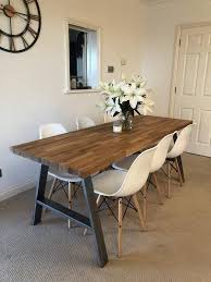 Round restaurant tables, including butcher block, work well for creating a layout that is easier for staff and customers to move through. Solid Oak Dining Table Butchers Block Rustic Bespoke Etsy Oak Dining Table Solid Oak Dining Table Butcher Block Dining Table
