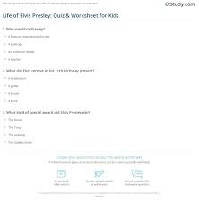 Page 13 this category is for questions and answers related to elvis presley, as asked by users of funtrivia.com. Life Of Elvis Presley Quiz Worksheet For Kids Study Com