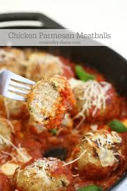 Chicken Parmesan Meatballs Created By Diane Recipes Chicken Recipes Ground Chicken Recipes