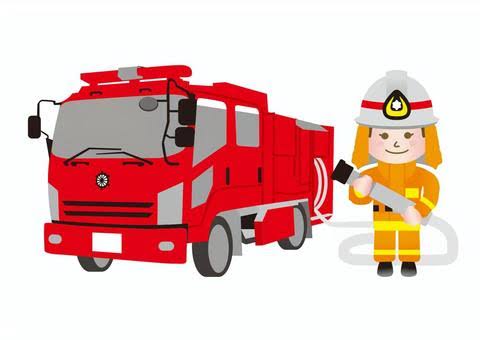 Free Vectors | firefighter and fire truck