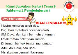 Maybe you would like to learn more about one of these? Terbaru Kunci Jawaban Kelas 1 Tema 8 Subtema 2 Pembelajaran 1 Jawaban Tematik Siswa