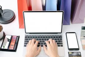 Mockup Of Beautiful Woman Shopping Online With Laptop And Smartphone On Online Websites Online Shopping For Women Digital Tablet Online Website